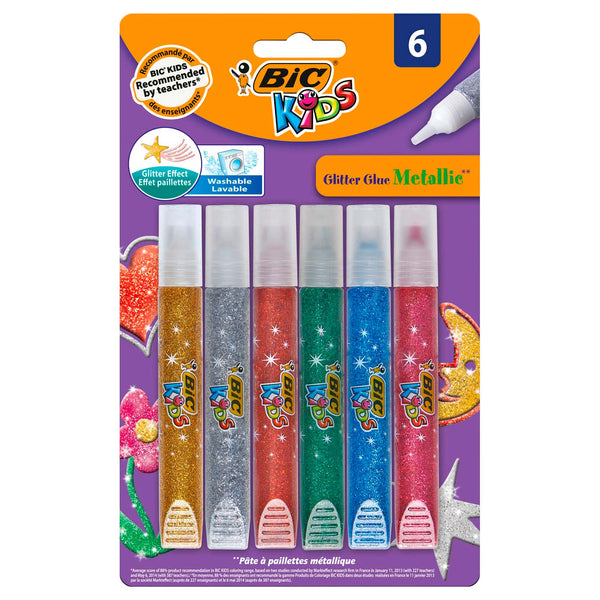 BIC Kids Glitterlijm Metallic, 6st. - ToyRunner