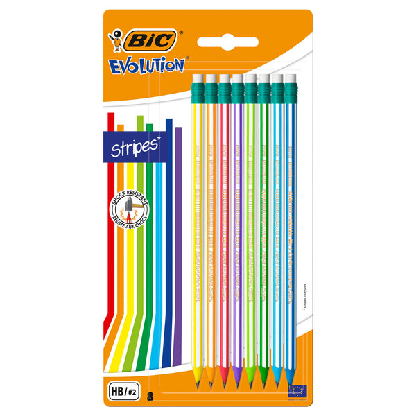 BIC Evolution Potloden met Gum, 8st. - ToyRunner