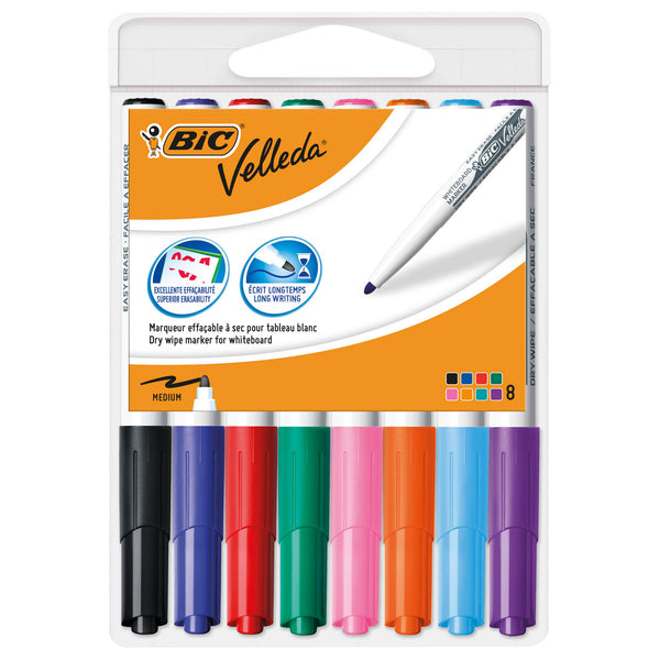 BIC Velleda Whiteboard Markers, 8st. - ToyRunner